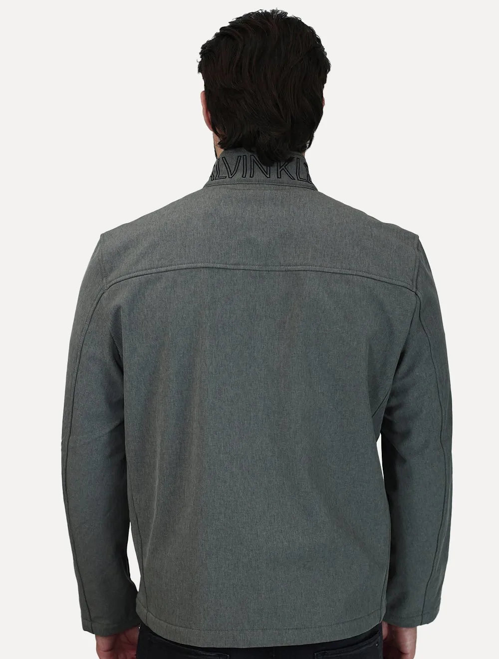 Jaqueta Calvin Klein Masculina Basic Fullziper Aquaguard Cinza Claro