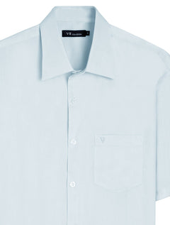 Camisa VR Masculina Casual Manga Curta Pocket Silicon Oil Azul Claro