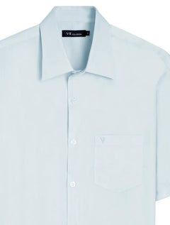 Camisa VR Masculina Casual Manga Curta Pocket Silicon Oil Azul Claro