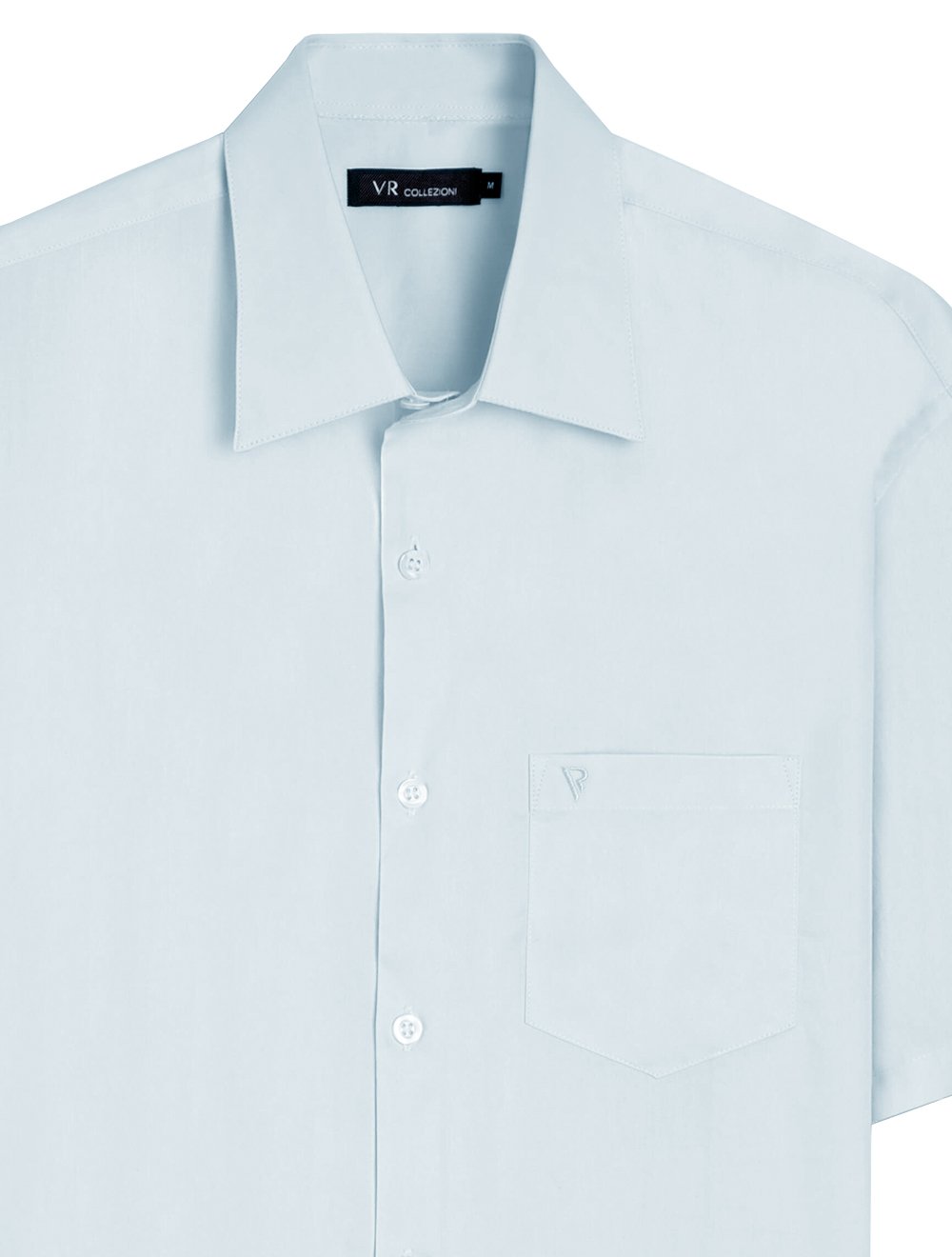 Camisa VR Masculina Casual Manga Curta Pocket Silicon Oil Azul Claro