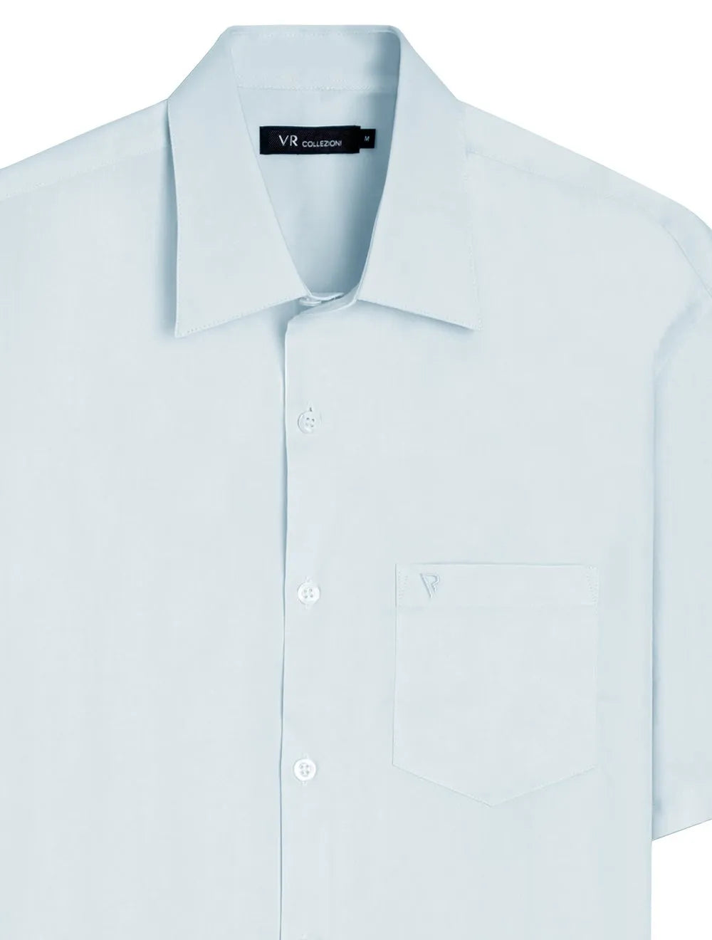 Camisa VR Masculina Casual Manga Curta Pocket Silicon Oil Azul Claro