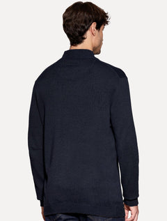 Blusa Aramis Masculina Tricot Gola Alta Half Zip Surton Azul Marinho