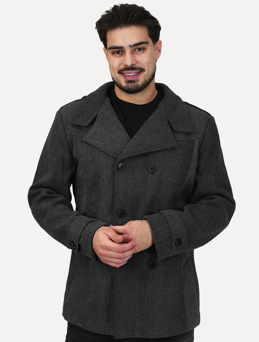 Casaco Dixen Fechamento Duplo Blazer Cinza