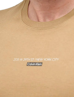 Camiseta Calvin Klein Masculina Sustainable NY Address Marrom Claro