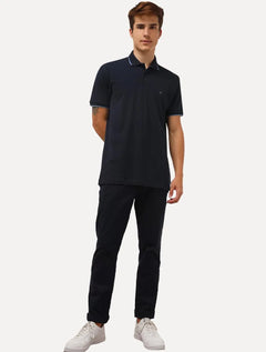 Polo Aramis Piquet Blue Stripes Collar Tipped Azul Marinho