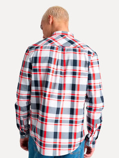 Camisa Tommy Jeans Masculina Xadrez Essential Azul Marinho/Vermelho