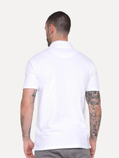 Polo Aleatory Masculina Piquet Light Inner Contrast Branca