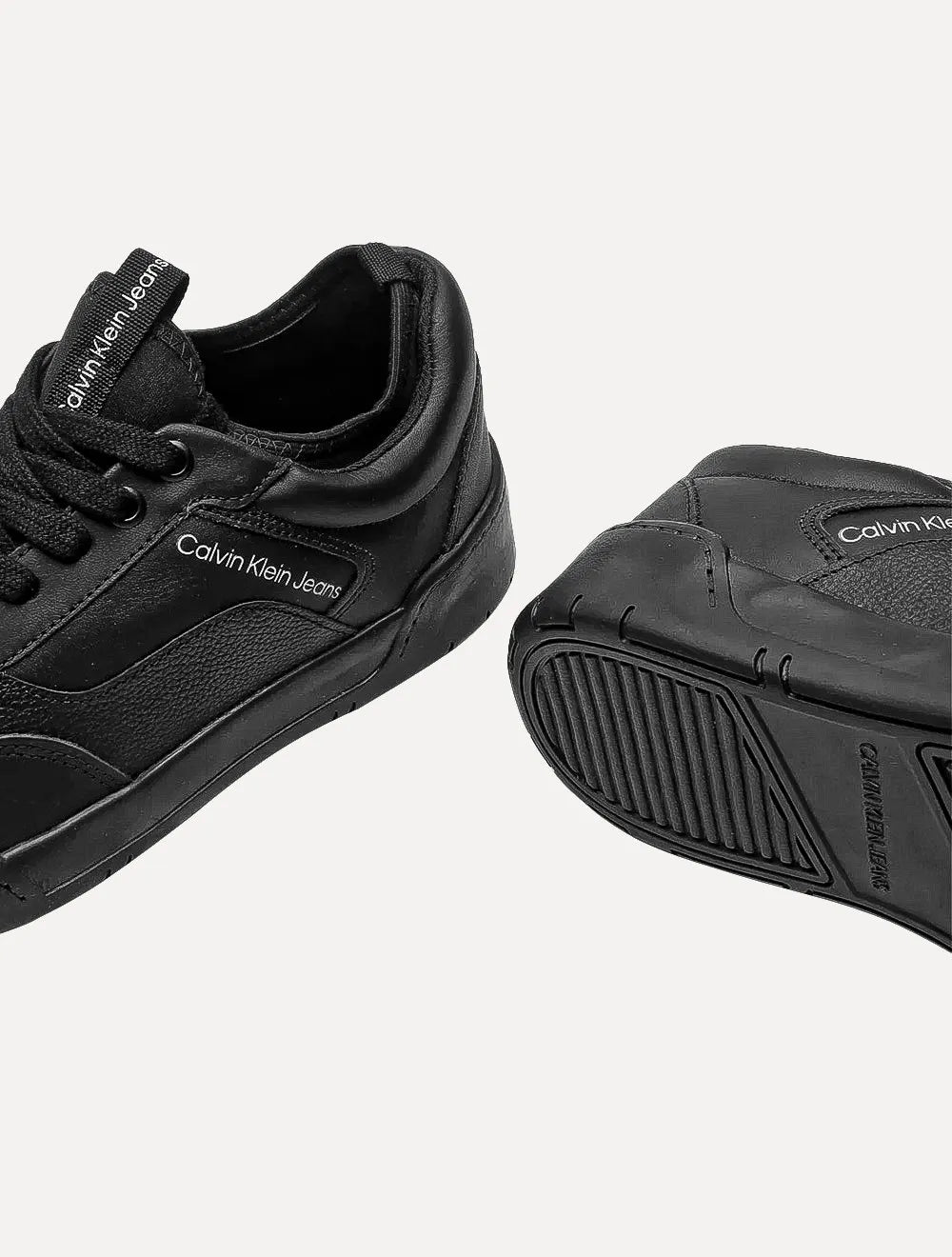 Tênis Calvin Klein Jeans Masculino Couro Basket Unicolor Preto