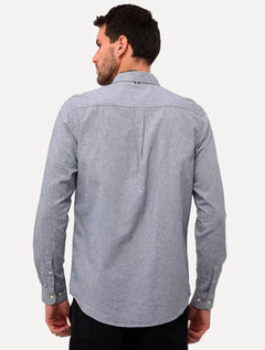 Camisa Reserva Masculina Oxford Color Grey Icon Azul Marinho Mescla
