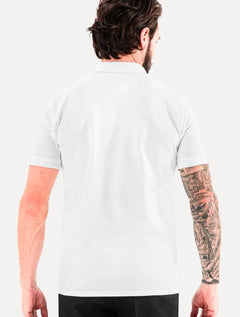Polo King & Joe Masculina Piquet Slim Ocre Logo Branca