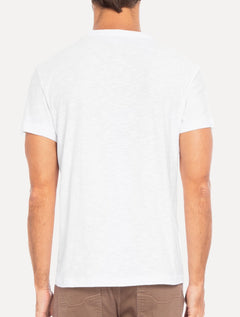 Camiseta Osklen Masculina Regular Rough Leaves Flamê Branca