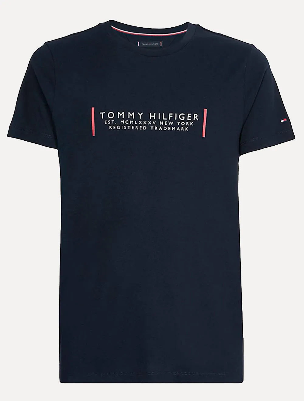 Camiseta Tommy Hilfiger Masculina Text Bar Corp Azul Marinho
