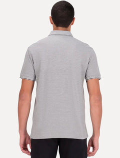 Polo Calvin Klein Masculina Piquet Slim Básica Relevo Cinza Mescla