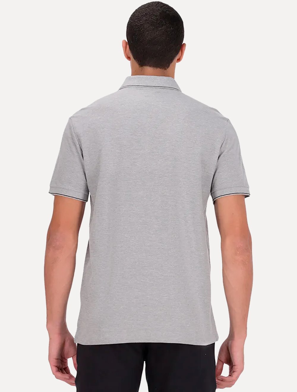 Polo Calvin Klein Masculina Piquet Slim Básica Relevo Cinza Mescla