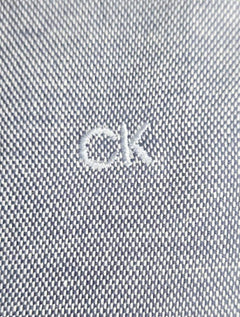 Camisa Calvin Klein Masculina Slim Fit Oxford Leve Marinho Mescla