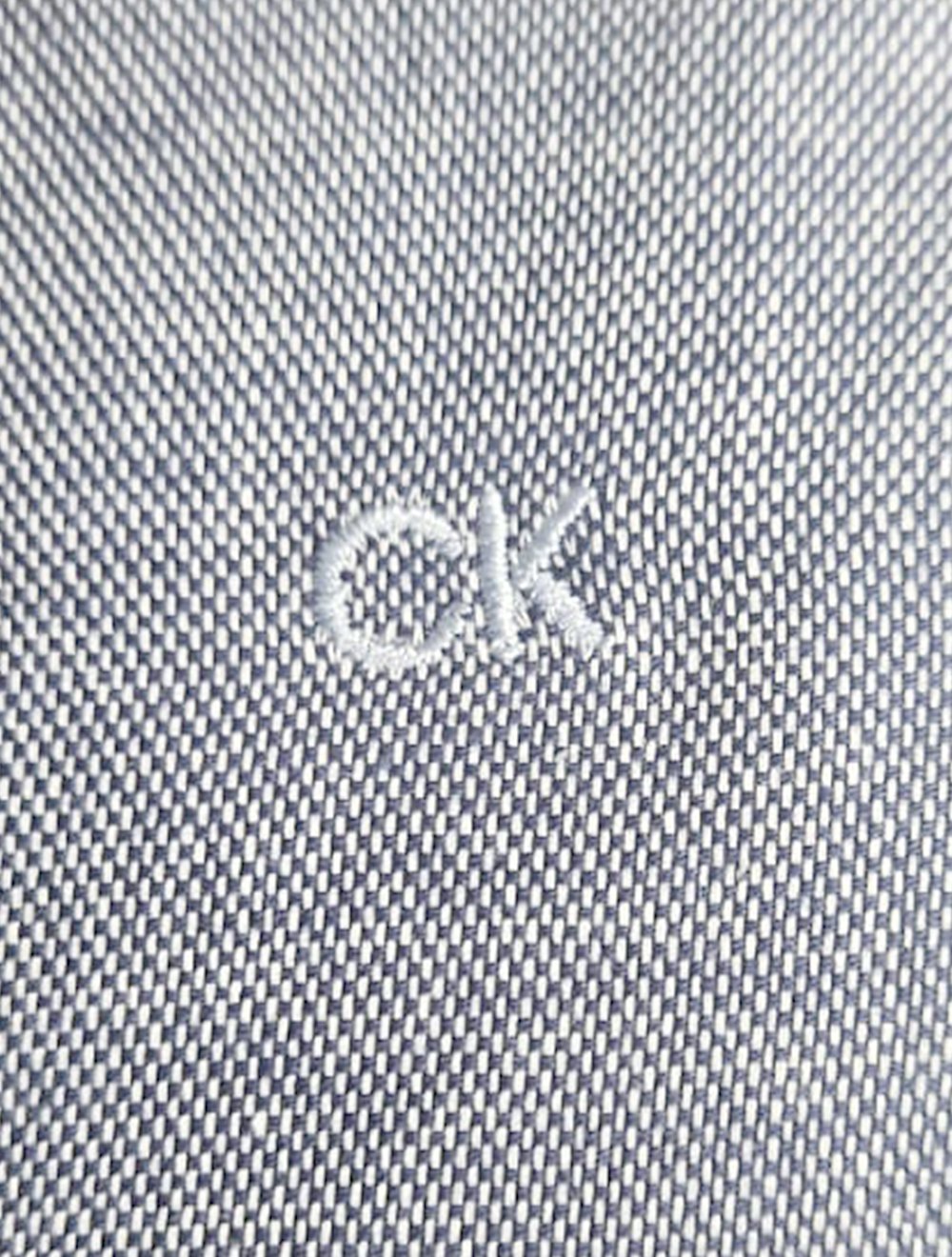 Camisa Calvin Klein Masculina Slim Fit Oxford Leve Marinho Mescla