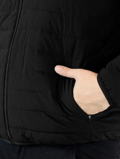 Jaqueta Calvin Klein Masculina Hoodie Matelassê Sherpa Preta