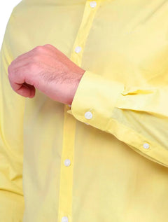 Camisa Ellus Masculina Tricoline LY Classic Anatomic Amarela