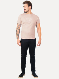 Camiseta Guess Masculina Embroidered Logo Full Rosé