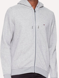 Moletom Tommy Hilfiger Masculino Flag Logo Zip-Through Hoody Cinza Mescla