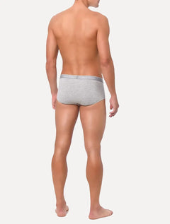 Cuecas Calvin Klein Brief Cotton Print Cinza Mescla Pack 2UN