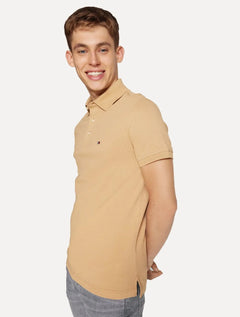 Polo Tommy Hilfiger Masculina Slim Piquet 1985 Cáqui