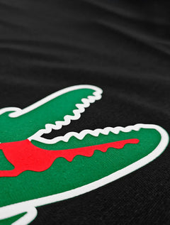 Camiseta Lacoste Masculina Jersey Croco Signature Logo Preta