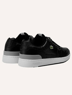 Tênis Lacoste Masculino T-Clip Blk/Gry Preto
