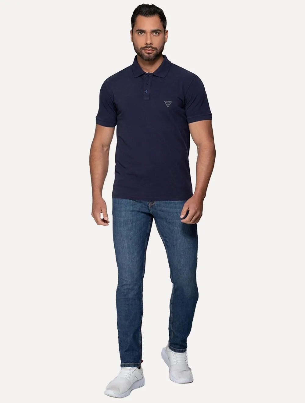 Polo Guess Masculina Piquet Azul Marinho