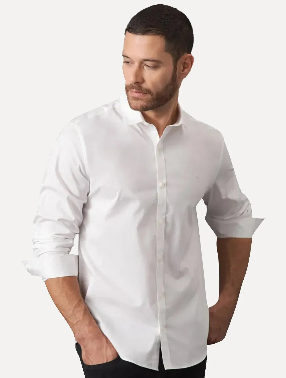 Camisa Calvin Klein Jeans Slim Fit New CKJ Logo Branca