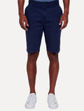 Bermuda Dudalina Masculina Sarja Chino Comfort Tinturada Azul Marinho
