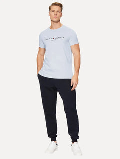 Camiseta Tommy Hilfiger Masculina Core Logo Tee Azul Celeste
