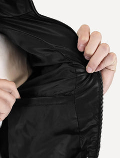 Jaqueta Victory Eagle Masculina PU Leather Bomber Zip Preta