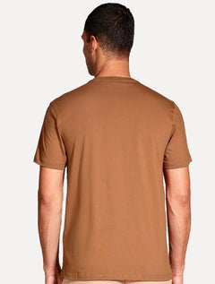 Camiseta Aramis Masculina Basic Lisa Dark Logo Marrom Médio