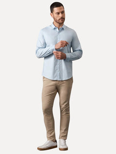 Camisa Calvin Klein Jeans Slim Fit New CKJ Logo Azul Claro