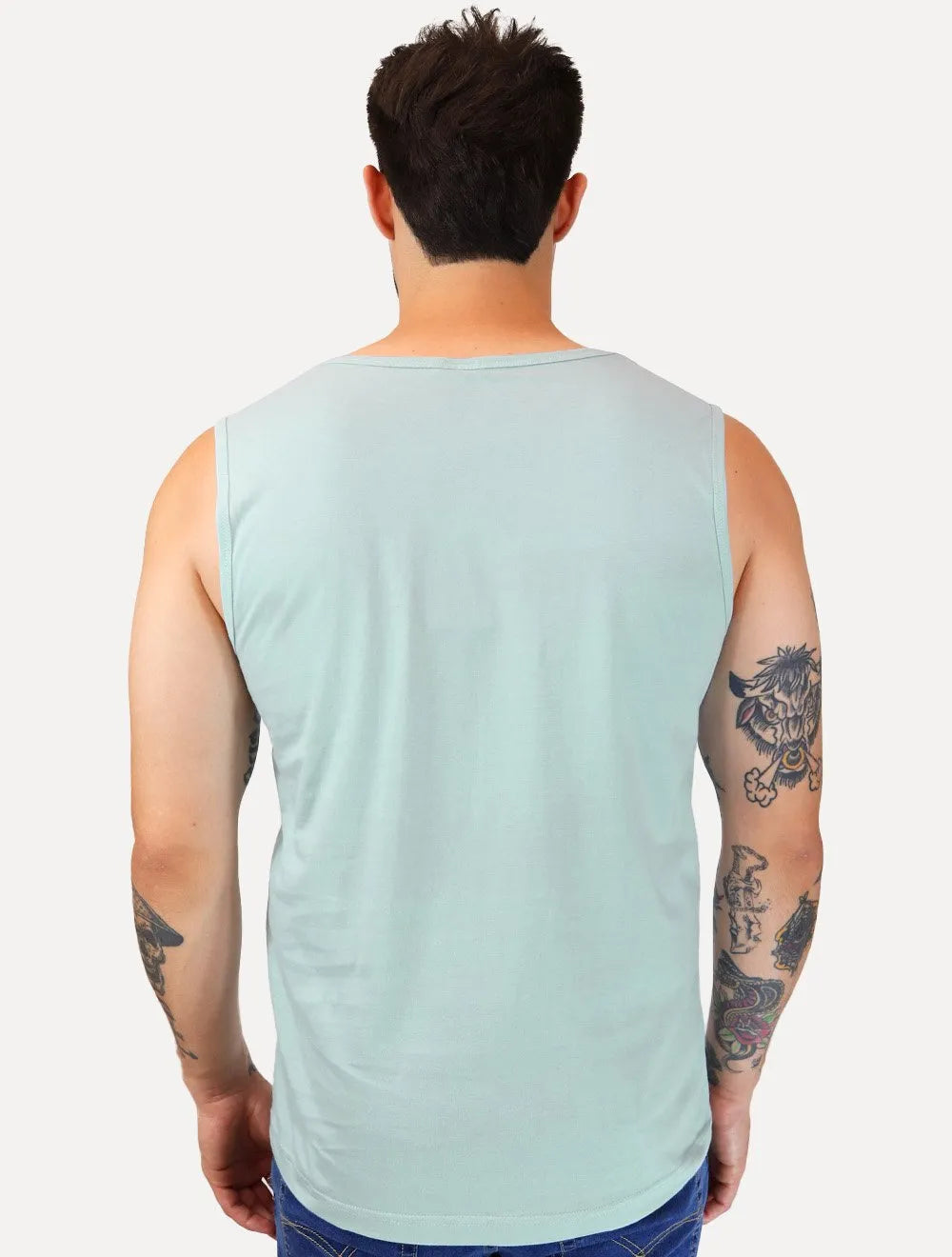 Regata King & Joe Masculina Logomania Circle Script Peito Azul Claro