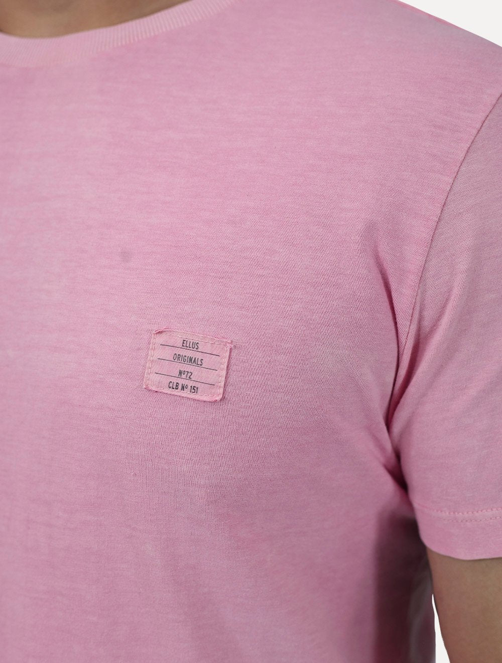 Camiseta Ellus Masculina Cotton Washed Origin. Classic Rosa Claro
