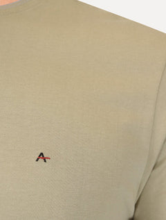Camiseta Aramis Masculina Grey Friso Gola Cáqui