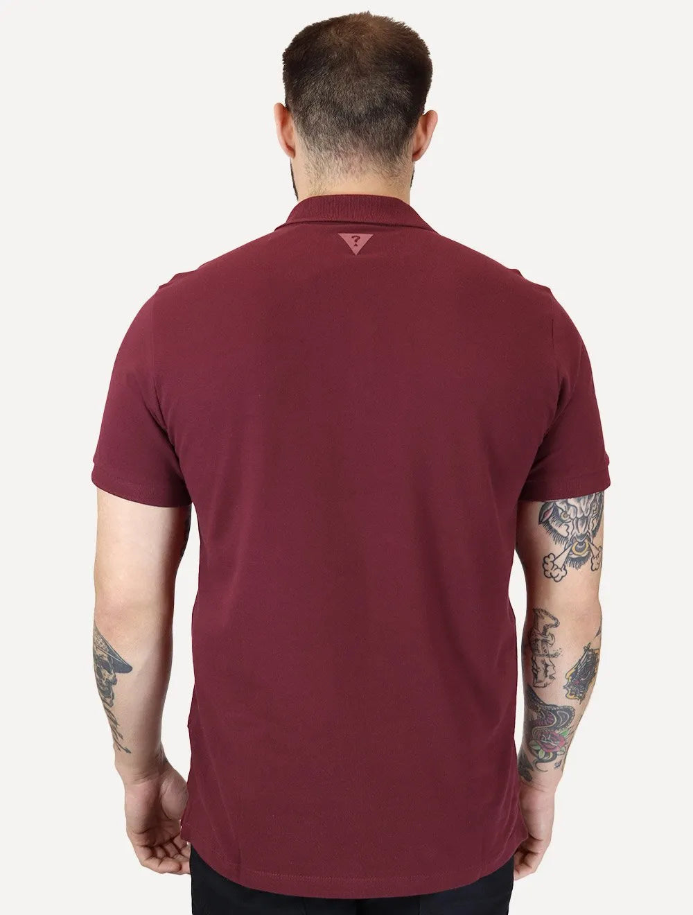 Polo Guess Masculina Piquet 1981 Bordado Bordô