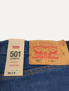 Bermuda Levis Jeans Masculina 501 Hemmed Shorts Azul Médio