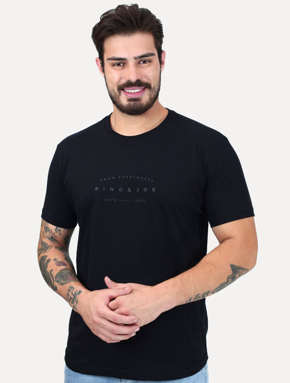 Camiseta King & Joe Masculina Arc From Everywhere Perolado Preta