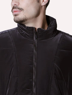 Jaqueta Victory Eagle Masculina Suede Puffer Preta