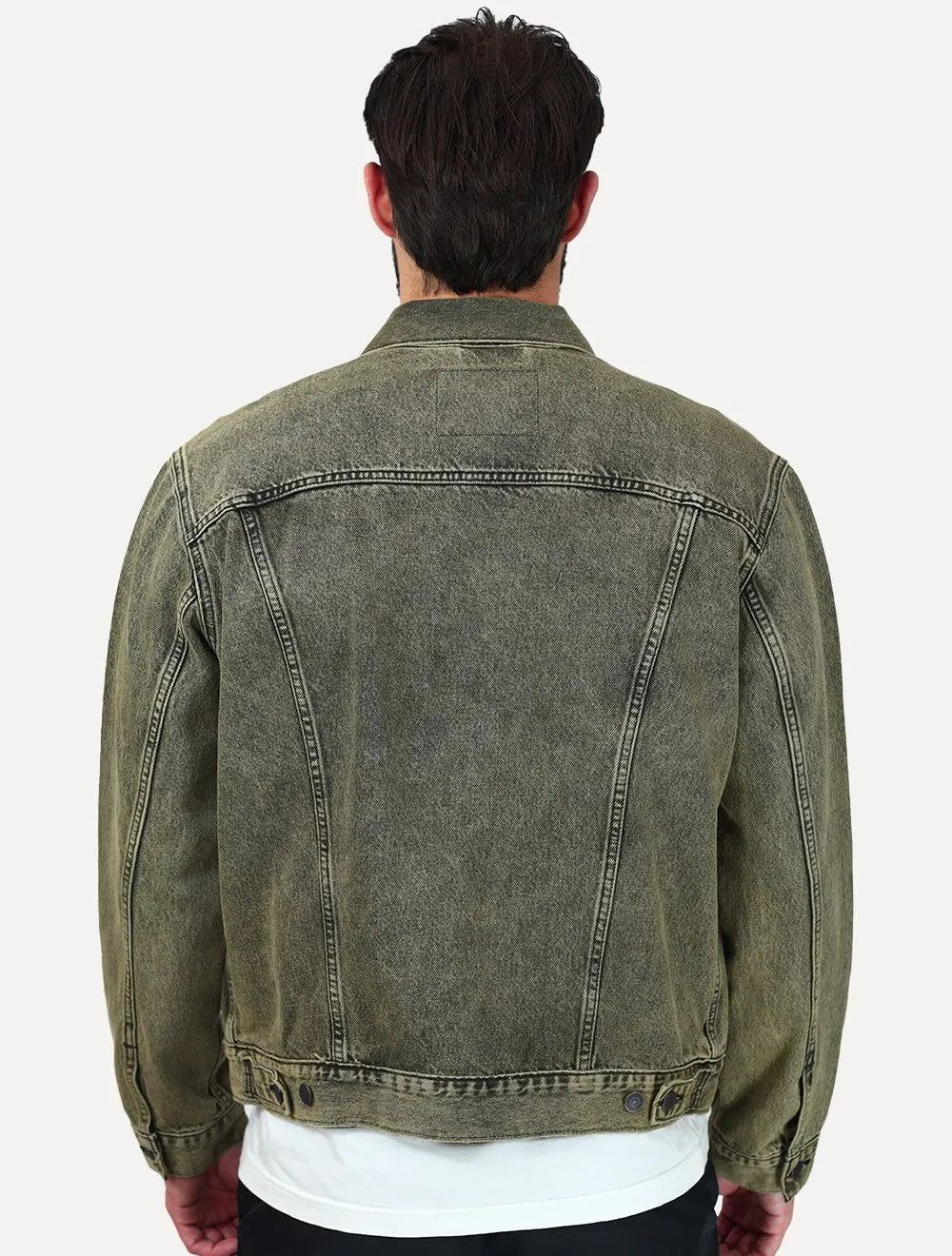 Jaqueta Levis Jeans Masculina Trucker Stonewash Verde Mescla