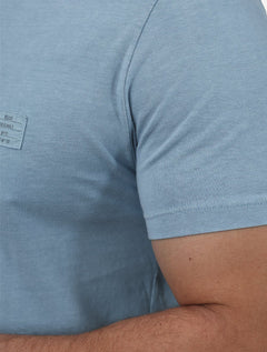 Camiseta Ellus Masculina Cotton Washed Origin. Classic Azul Claro