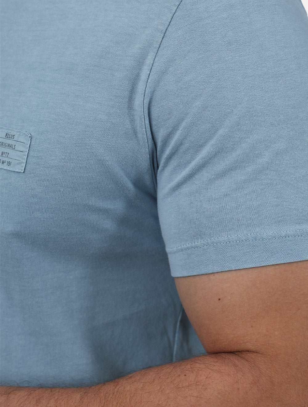 Camiseta Ellus Masculina Cotton Washed Origin. Classic Azul Claro