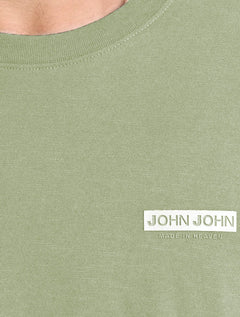 Camiseta John John Slim Fit Flame Verde Mescla