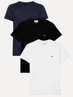 Kit Camisetas Lacoste | Pima Cotton e Aramis Basic Preta/Branca/Azul Marinho