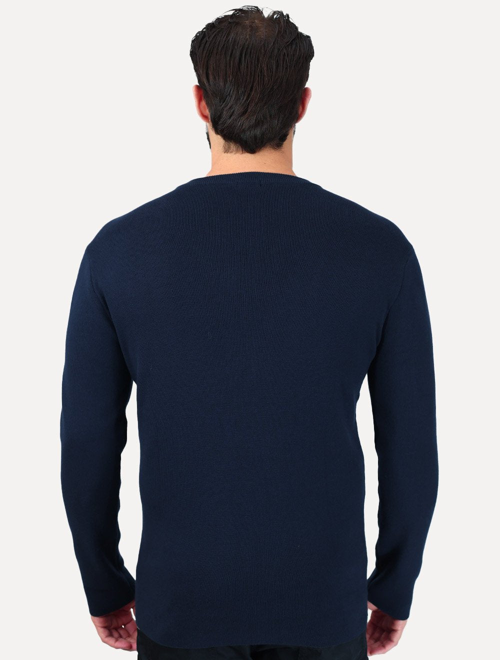 Blusa Osklen Masculina Manga Longa Tricot Solid Cotton Azul Marinho