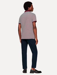 Polo Tommy Hilfiger Masculina Regular Piquet 1985 Striped Bordô