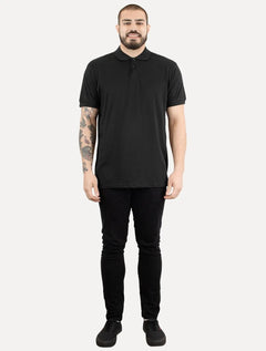 Polo Dixen Masculina Piquet Gola Lisa Preta